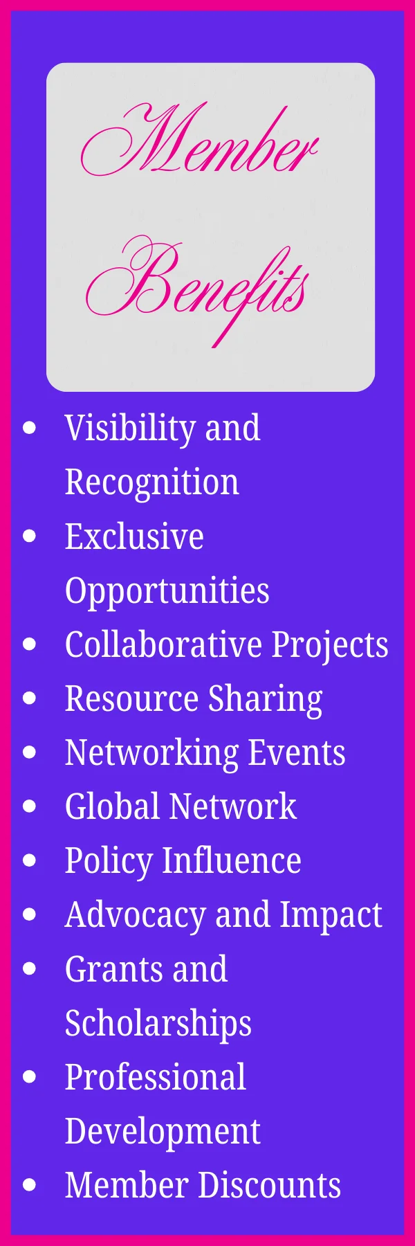 Institutional Member Benefits